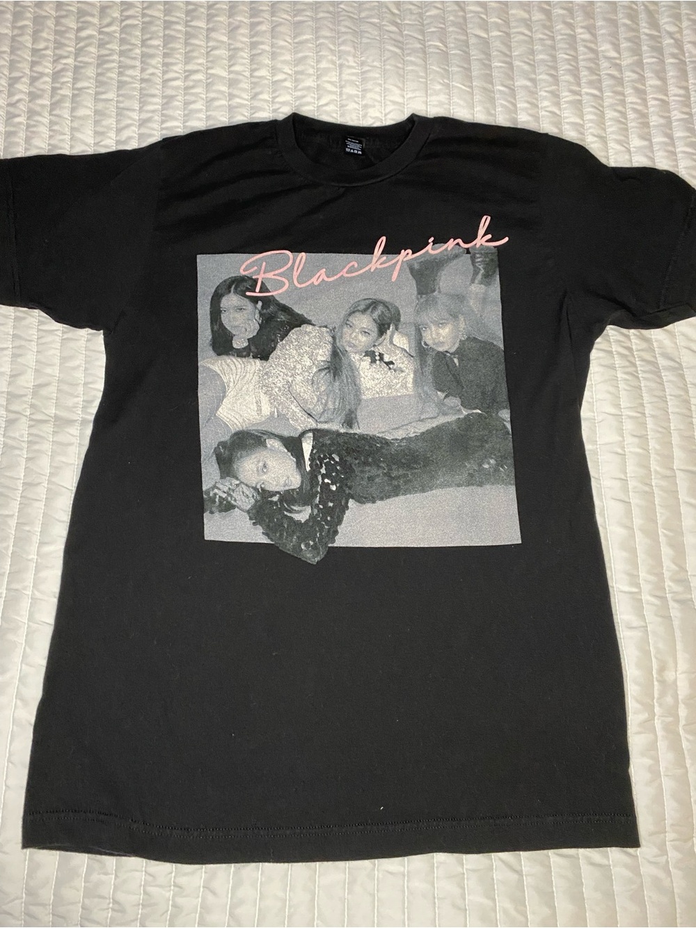 Tultex Black Blackpink Graphic Tee with Pink Script